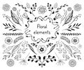 Symmetrical set of floral elements